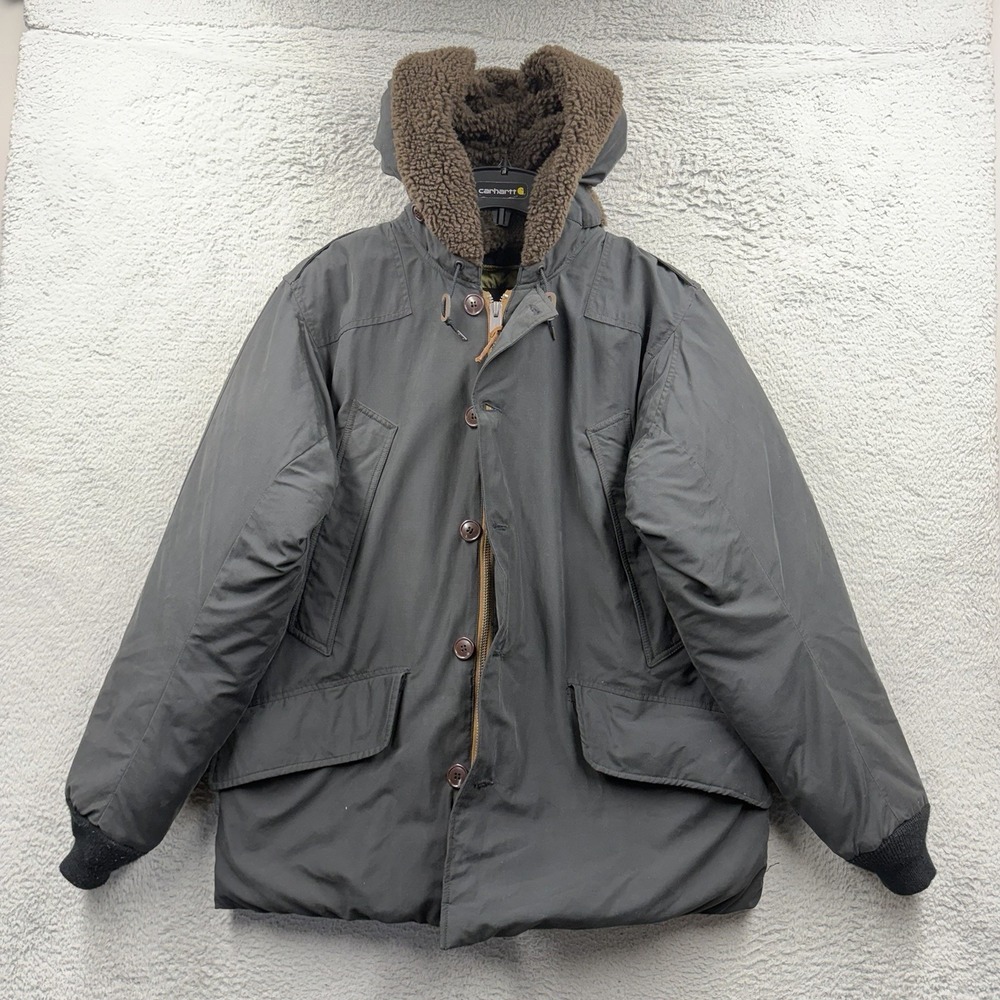 Eddie Bauer B-9 Insulated Goose Down Parka Mens Large Olive Green Vintage Coat